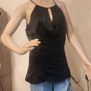 Express Black Asymmetrical Ruched Camisole